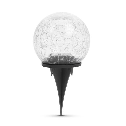 11760B • Leszúrható szolár üveggömb - 12 cm - 15 melegfehér LED