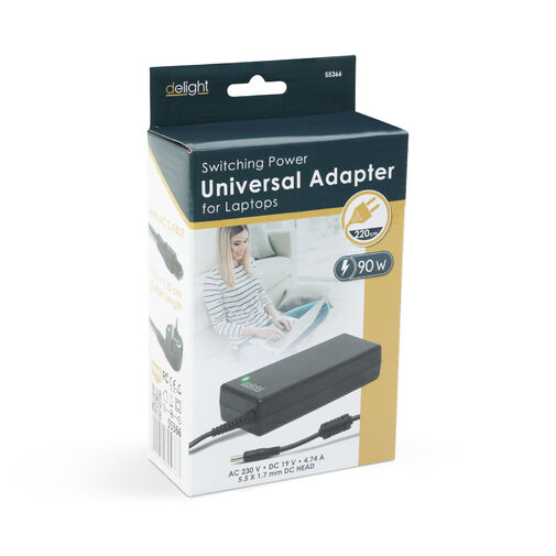 55366 • Univerzális laptop/notebook töltő adapter tápkábellel