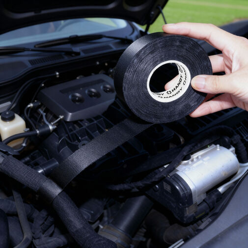 11071 • Öntapadós textil szalag - kábelkorbácsokhoz - 25 m x 19 x 0,2 mm - fekete