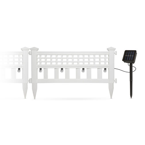 11237 • LED-es szolár kerítés - 58 x 36 x 3,5 cm - hidegfehér - 4 db / szett