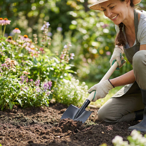 11295A • Kerti szerszám - ásó - 50 cm - fa nyéllel