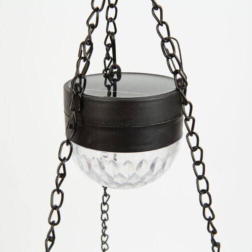 11733 • Felakasztható LED szolár - virág kaspó - fekete - műanyag - 26 x 16 cm