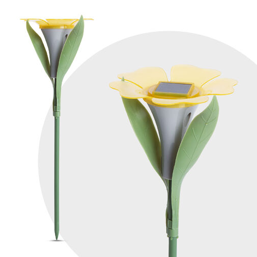 11754 • Leszúrható szolár virág - 3 szín - 30 x 10 cm - fehér LED