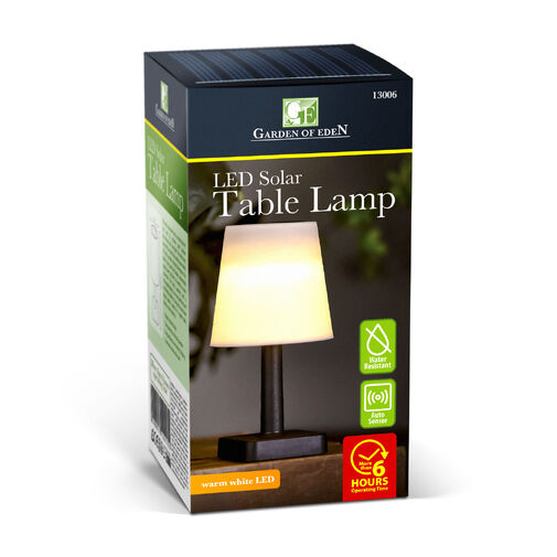 13006 • Szolár asztali lámpa - fehér - melegfehér LED - műanyag - 23 x 12 cm