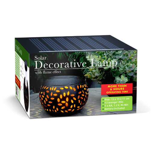 13010 • Szolár dekor lámpa - lángeffekttel - 12 sárga LED - 15 x 15 x 11 cm