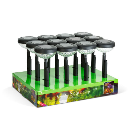 13015 • Leszúrható szolár lámpa - 1 + 1 melegfehér / RGB SMD LED - fekete - 53 x 11,4 cm