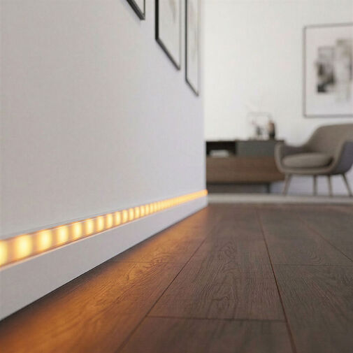 41010A2-WH • LED aluminium profil sín - 2000 x 17 x 8 mm - U profil - fehér