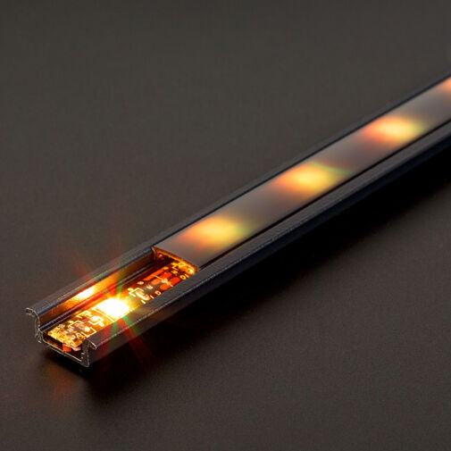 41011A1-BK • LED aluminium profil sín - 1000 x 23(17) x 8 mm - süllyeszthető U profil - fekete