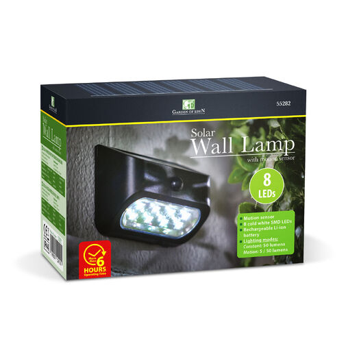 55282 • Mozgásérzékelős szolár lámpa - 14 x 6,5 x 10 cm - 8 x SMD LED