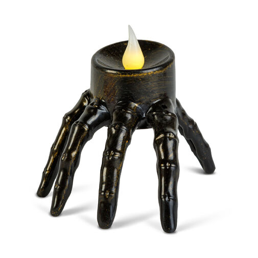 56616 • Halloween-i LED-es gyertya - csontváz kéz - elemes - 9 x 7,5 x 7,5 cm
