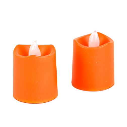 56620A • Halloween-i világító dekoráció - LED-es gyertya - narancssárga - 2 db / csomag
