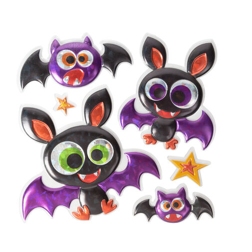 58129 • Halloween-i 3D matrica szett - holografikus denevéres - 6 db / csomag