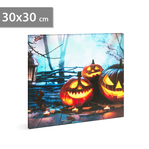 58401 • Halloween-i LED-es hangulatkép - fali akasztóval, 2 x AA, 30 x 30 cm