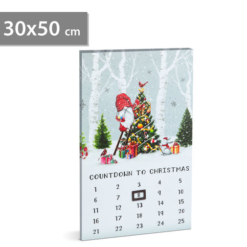 58466 • LED-es fali kép - kalendárium - 3 melegfehér LED - 30 x 50 cm