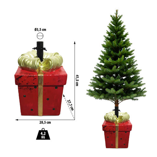 58591 • Karácsonyfatalp - ajándékcsomag - műkő - 28,5 x 27,7 x 41,5 cm