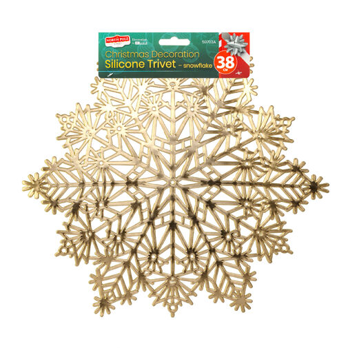 59703A • Szilikon edényalátét - jégkristály - arany - 38 cm