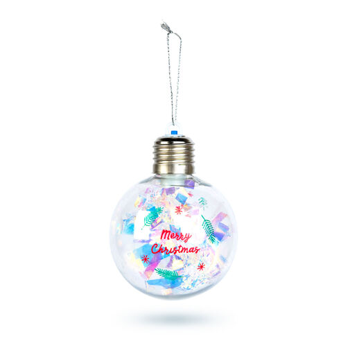 59747B • Karácsonyi LED-es gömb - RGB LED - átlátszó - műanyag - 8 cm - 3 x LR44