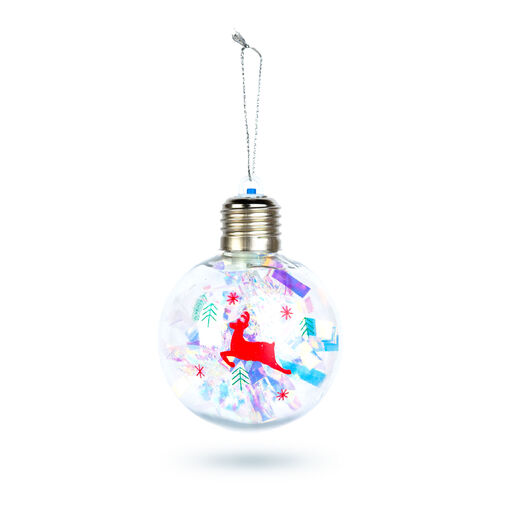 59747B • Karácsonyi LED-es gömb - RGB LED - átlátszó - műanyag - 8 cm - 3 x LR44