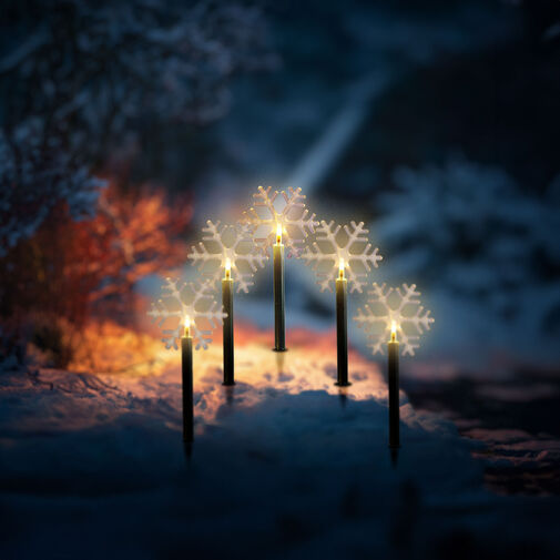 59764 • Karácsonyi lámpa - 5 LED - jégkristály - 34,5 cm - melegfehér - 3 X AA