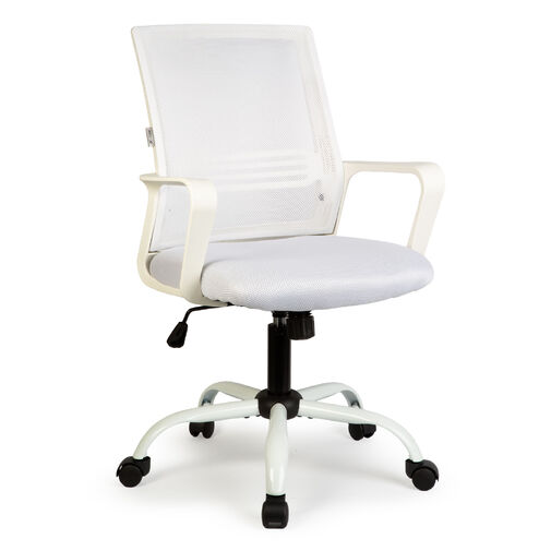 BMD1119A • Irodai forgószék - fix karfával - fehér - 70 x 51 / 52 x 50 cm
