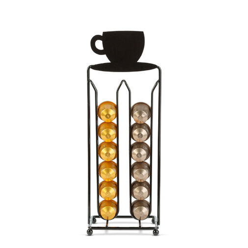 BW0998 • Fém kávékapszula tartó - 28 db Nespresso kapszulához - 125 x 115 x 340 mm - matt fekete
