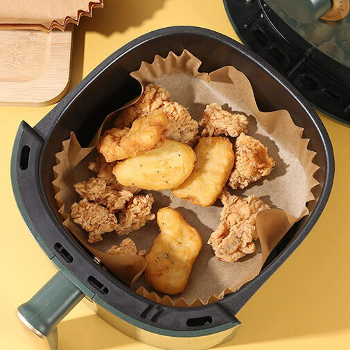BW1020A • Air fryer sütőpapír - olaj nélküli sütőhöz - négyzet - 20 cm - 50 db / csomag