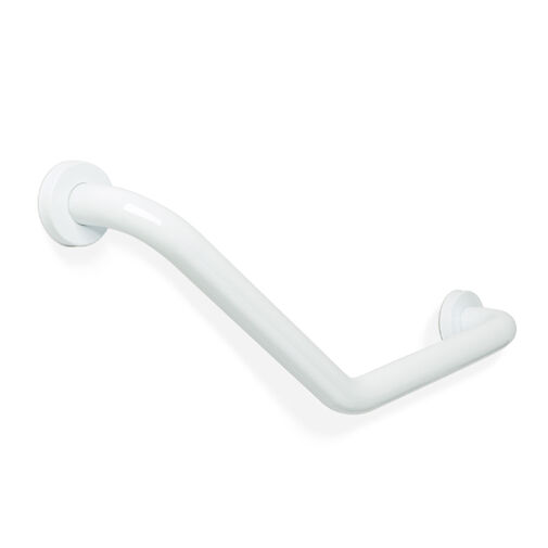 BW3035B • Fürdőszobai kapaszkodó - 45°-ban hajlított - rozsdamentes acél - fehér - 25 + 25 cm